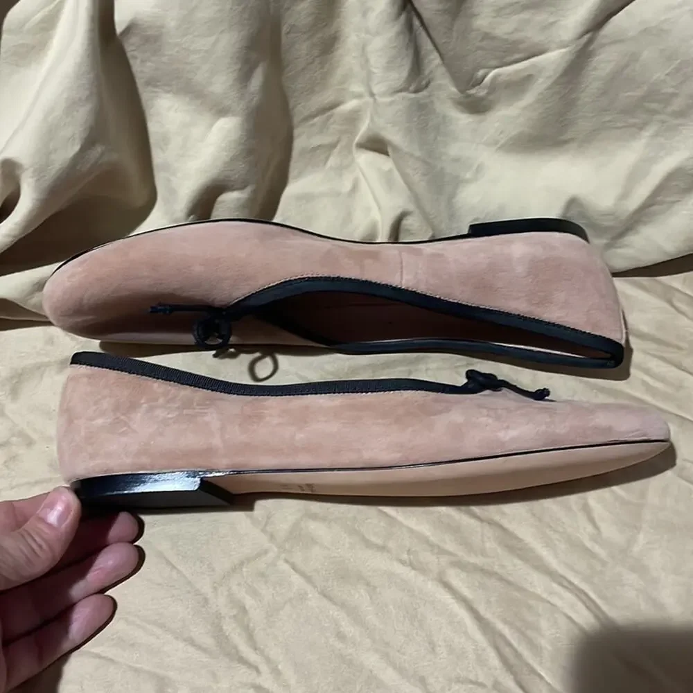 Kate Spade New York Honey Bow Ballerina flats 9.5 light fawn tan back accent nwt
